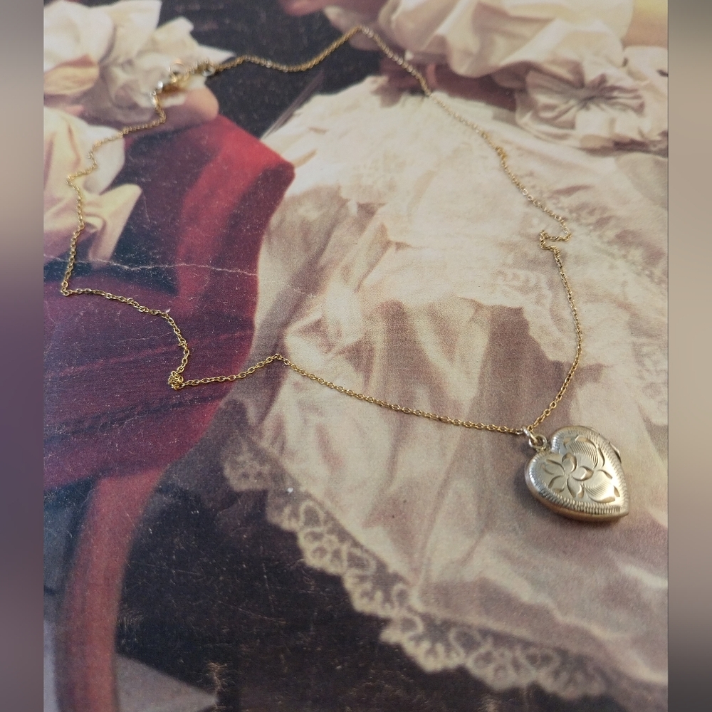 Birks Gold Filled Floral Heart Necklace - Picture 12 of 14
